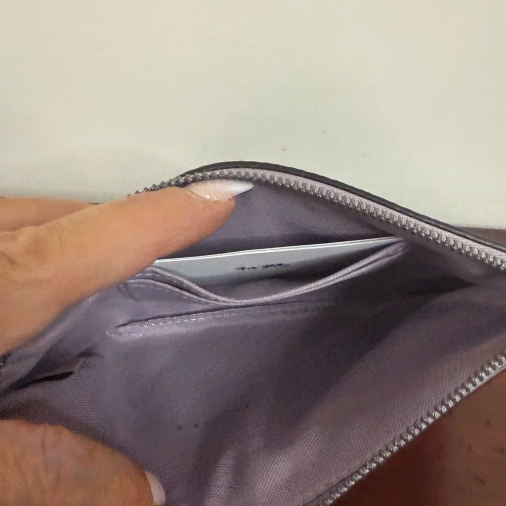 Coach NWT Floral Wristlet Clutch - Lilac and Blue medium wristlet - Picture 7 of 11